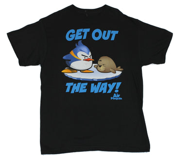 Air Penguin Mens T-Shirt  - Get Out of the Way Penguin with Seal Graphic on