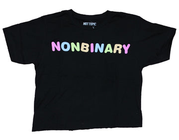 Nonbinary Crop Top  T-Shirt - Colorful Word Logo