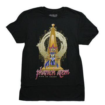 Yu-Gi-Oh Mens T-Shirt - Pharoah Atem King of Games Sitting on Throne