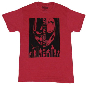 Captain America (Marvel) Mens T-Shirt  - Civil War 2 Part Face Box Over Charac