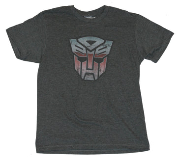Transformers Mens T-Shirt -  Classic Autobot Logo Heavily Distressed 2 Tone Logo