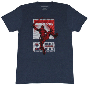 Deadpool (Marvel Comics) Mens T-Shirt -  Tacos & Chimichangas 1991 Deadpool