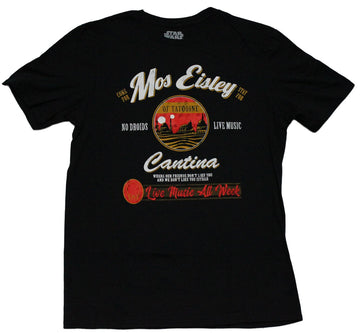 Star Wars Mens T-Shirt - Mos Eisley Cantina of Tatooine No Lives Live Music