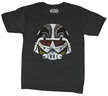 Star Wars Mens T-Shirt - Rebels Giant Distressed Ezra Mask Image
