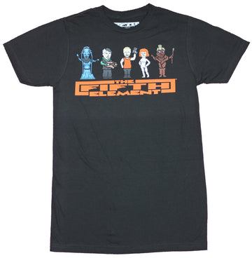 The Fifth Element Mens T-Shirt  - 8-Bit Cast Line Up Image