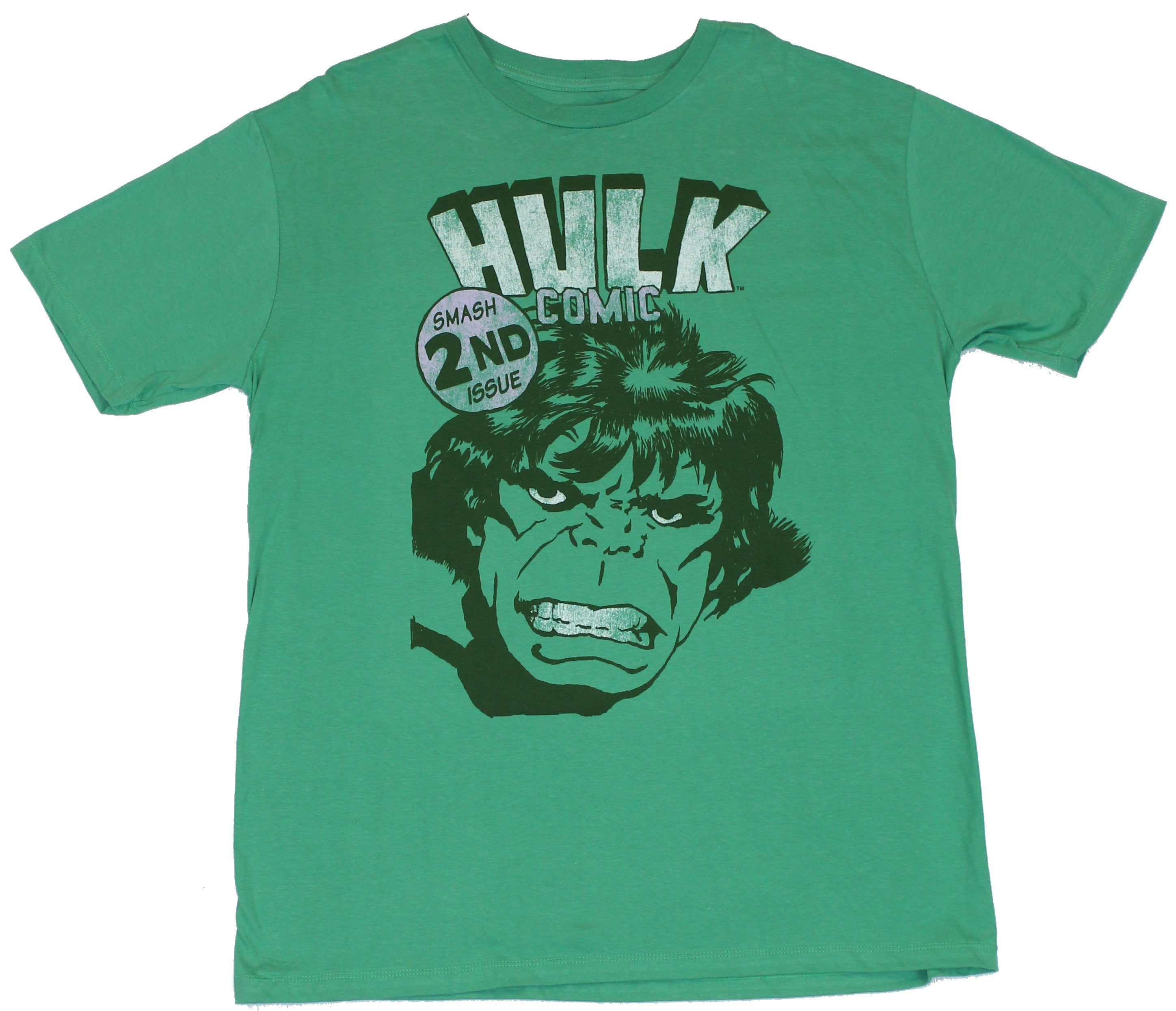 Hulk (Marvel Comics) Mens T-Shirt - Smashing 2nd Issue Head Image