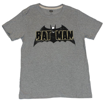 Batman (DC Comics) Mens T-Shirt - 60s Style Embrodried Patch Image