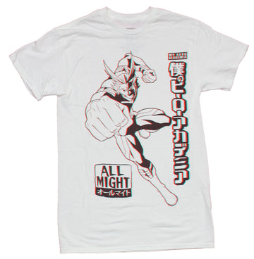 My Hero Academia Mens T-Shirt - All Might 3D Effect Punch Image