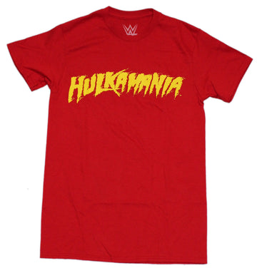 WWE Mens T-Shirt - Hulkamania Hulk Yellow Logo