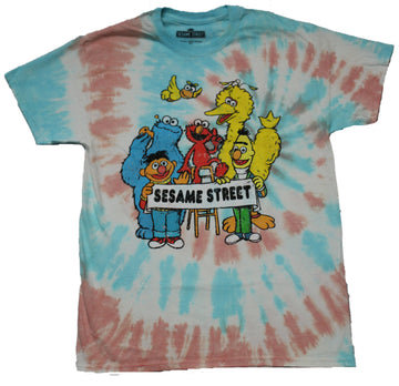 Sesame Street Mens T-Shirt - Bert Ernie Elmo Big Bird Holding Sign