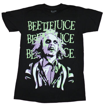 Beetlejuice Mens T-Shirt - Pastel Colored Name Drop Smiling Portrait