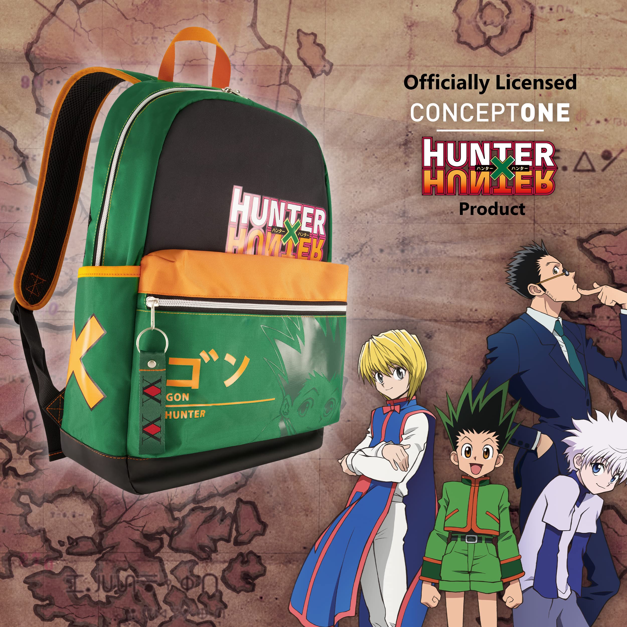 Hunter x Hunter 13 Inch Sleeve Laptop Backpack, Padded Computer Bag for Commute or Travel, Green