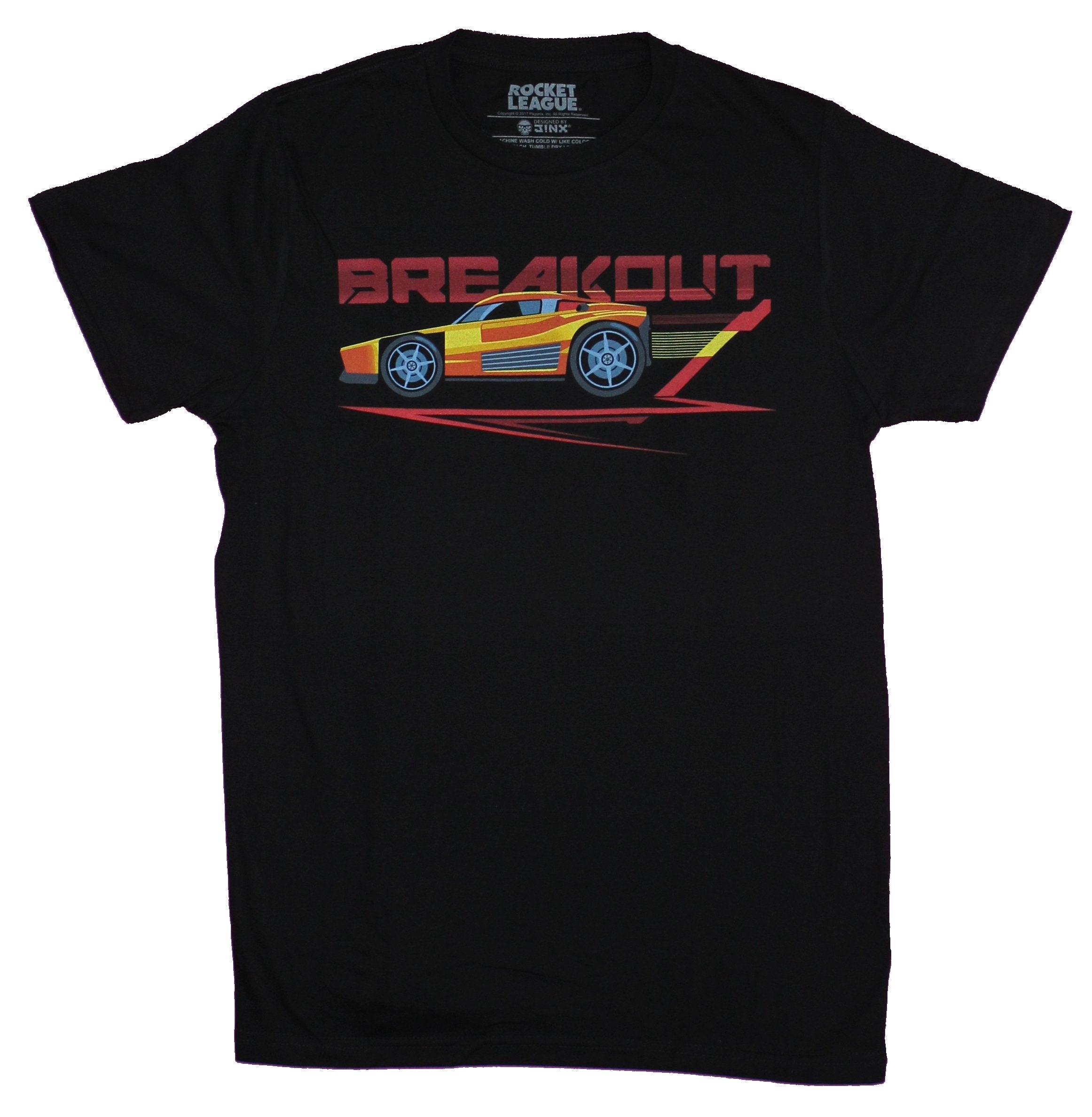 Rocket League Mens  T-Shirt - Breakout in Red Car Action