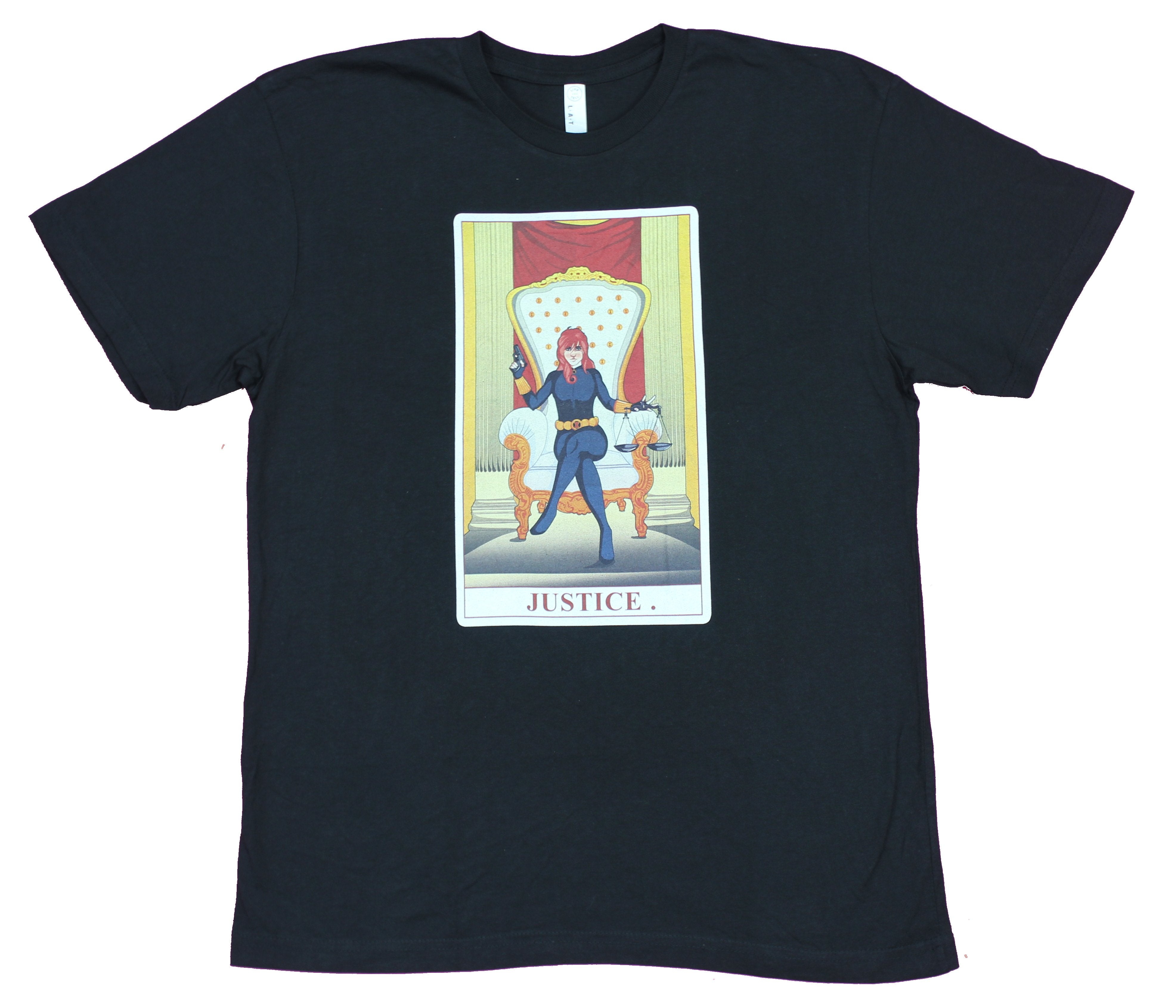 Black Widow Marvel Comics Mens T-Shirt - Justice Designed Card Image