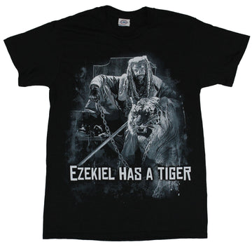 The Walking Dead Mens T-Shirt -  Ezekiel Has A Tiger Seated Image