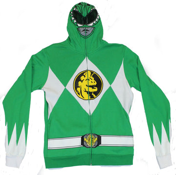 Mighty Morphin Power Rangers Mens Hoodie Sweatshirt - Green Ranger Full Costume
