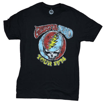 Grateful Dead Mens T-Shirt - Distressed 1974 Colorful Deadhead Image