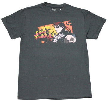 Street Fighter II Mens T-Shirt - Ryu Fighter Facing Name