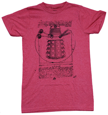 Doctor Who Mens T-Shirt  - Vitruvian Dalek Drawing Image