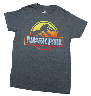 Jurassic Park Girls Juniors T-Shirt - Classic Movies Sunset Logo Image