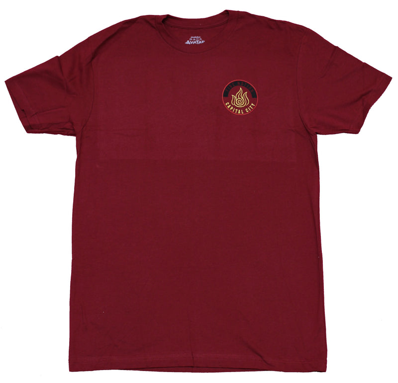 Avatar the Last Airbender Mens T-Shirt - Fire Nation Lapel Large Circle Logo Back