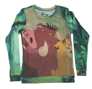Lion King Girls Juniors Pull Over Light Sweatshirt - Simba Timon & Pumba Image