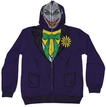 Joker of Batman (DC Comics)  Mens Hoodie Sweatshirt - Purple Costume Front Image