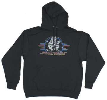 Star Wars Mens Pull Over Hoodie- May the Force Be With You Falcon Line Image