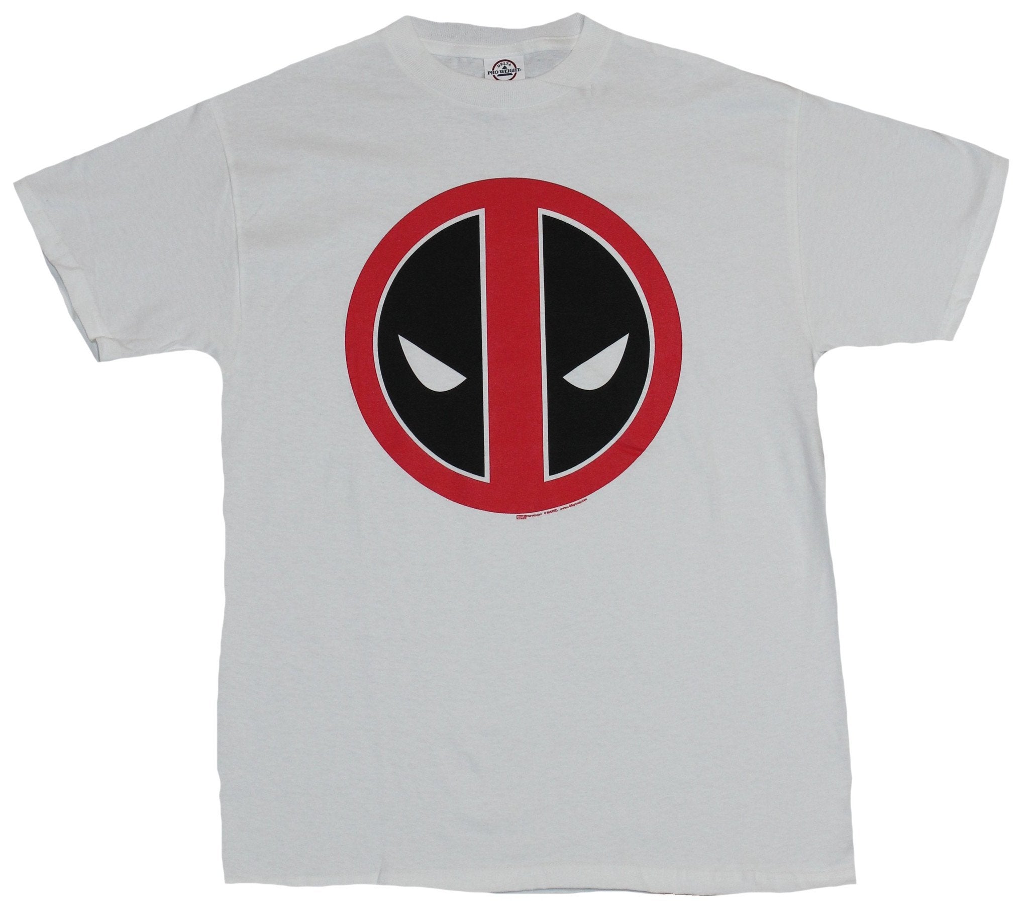 Deadpool (Marvel Comics) Mens T-Shirt - Simple Circle Logo Red Black White