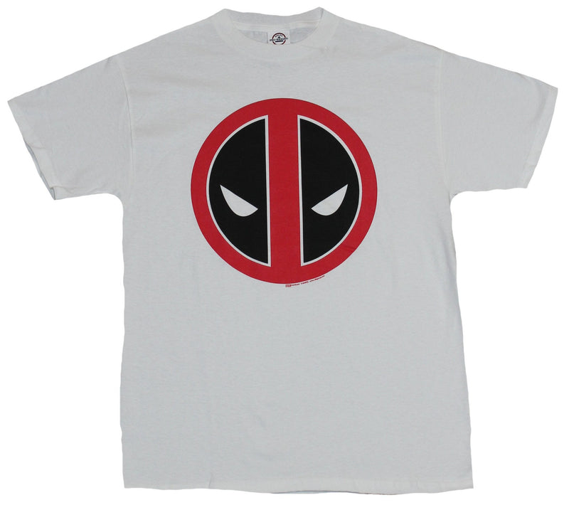 Deadpool (Marvel Comics) Mens T-Shirt - Simple Circle Logo Red Black White