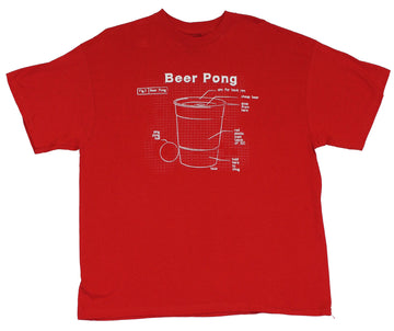 Beer Pong Mens T-Shirt  - Blue Print of The Game Requirements