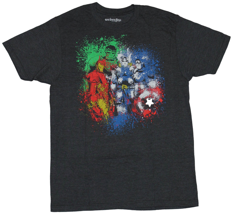 The Avengers (Marvel Comics) Mens T-Shirt - Splattered Colorful Big team Artwork