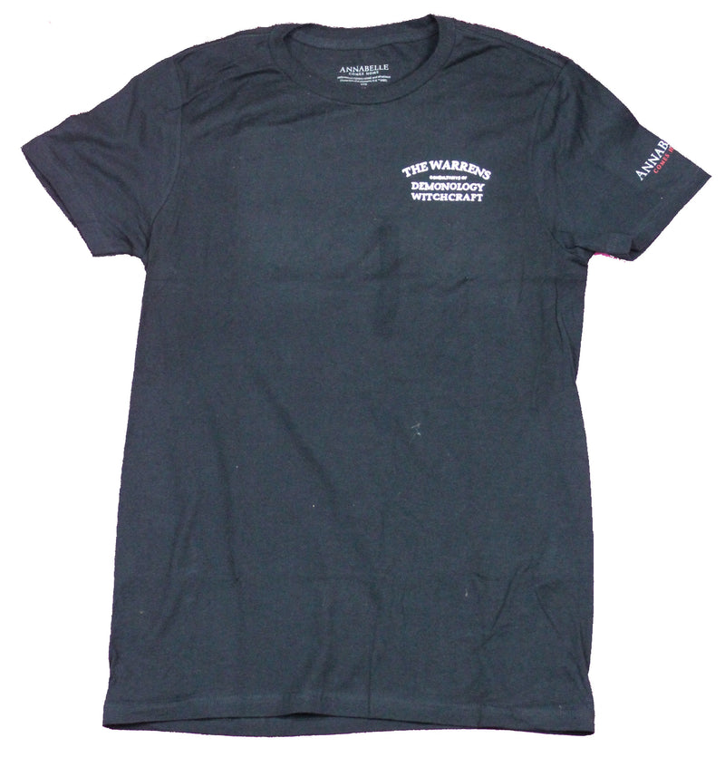 Annabelle Mens T-Shirt  - The Warrens Demonology Witchcraft Lapel & Back