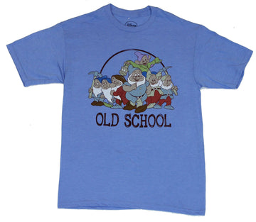 Snow White Mens T-Shirt - "Old School" Classic Seven Dwarfs Circle Pic
