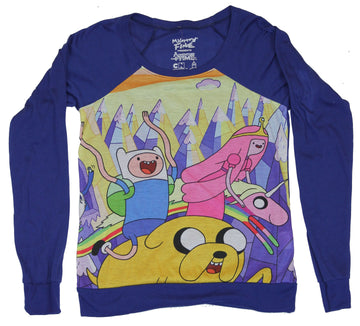 Adventure Time Girls Juniors  Light  Sweatshirt - Jake, Finn & Princess Fun