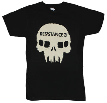 Resistance 3 (2) (Hit PS3 Game) Mens T-Shirt  - Alien Skull Logo on Black