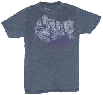The Avengers (Marvel Comics) Mens T-Shirt - Purple Tinted Mount Rushmore Heroes