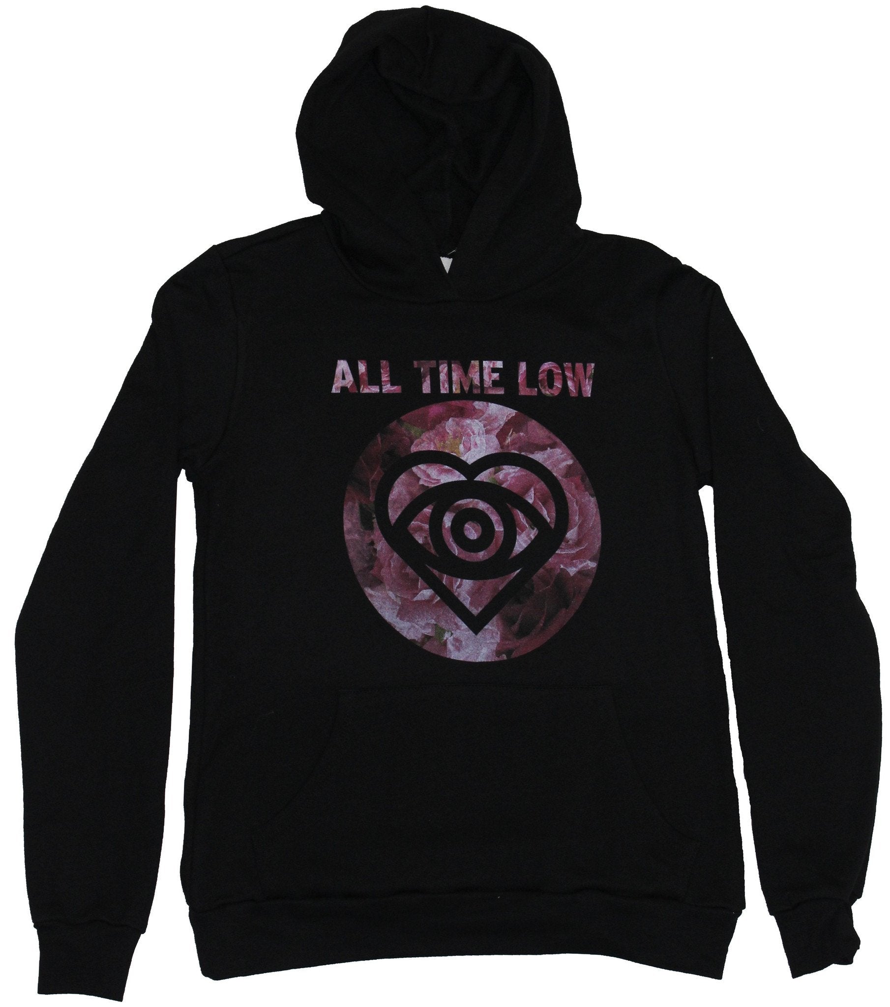 All Time Low Girls Juniors Hoodie - Floral Circle Heart Eye Image
