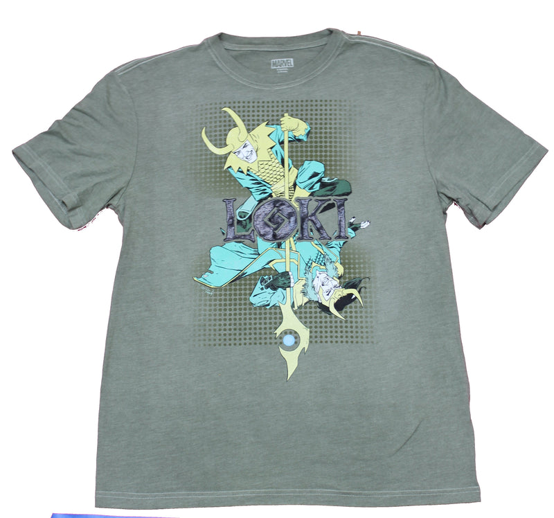 Loki Marvel Mens T-Shirt -  Classic Costume Reflected Image - Inmyparentsbasement.com