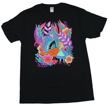 Alice In Wonderland Mens T-Shirt - Day Glo Alice & Caterpiler
