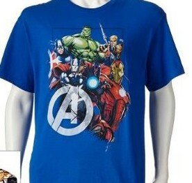 The Avengers Tee - Men Blue Large tin can 2XL