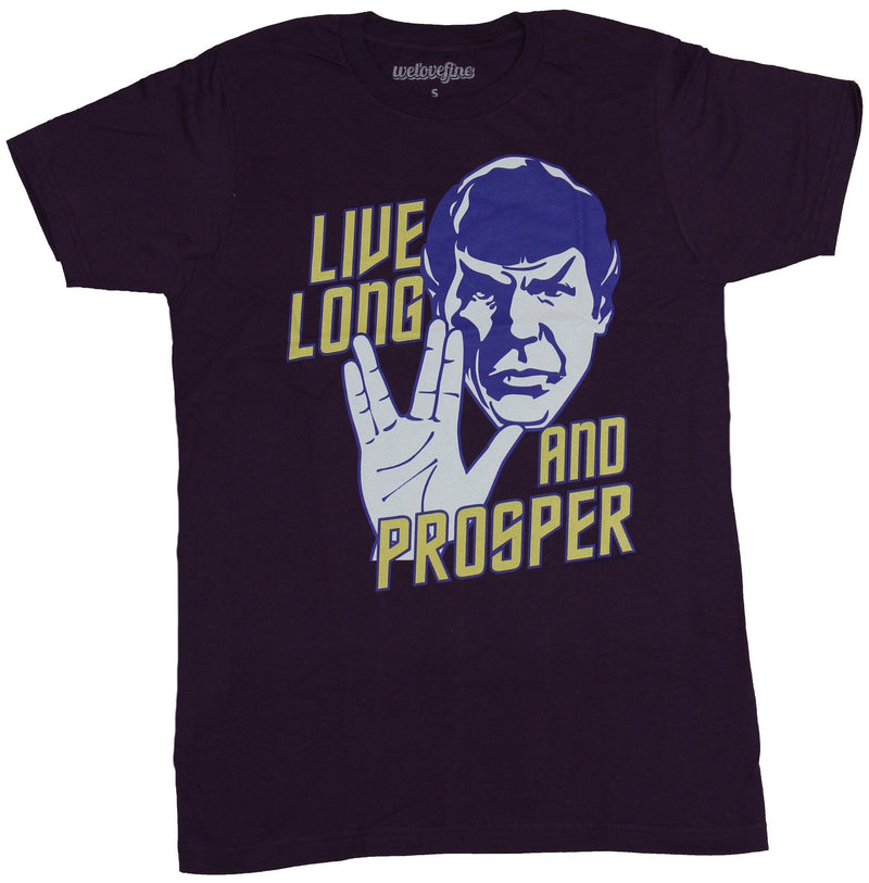 Star Trek Mens T-Shirt - Live Long and Prosper Spock Greeting Face Image - Inmyparentsbasement.com