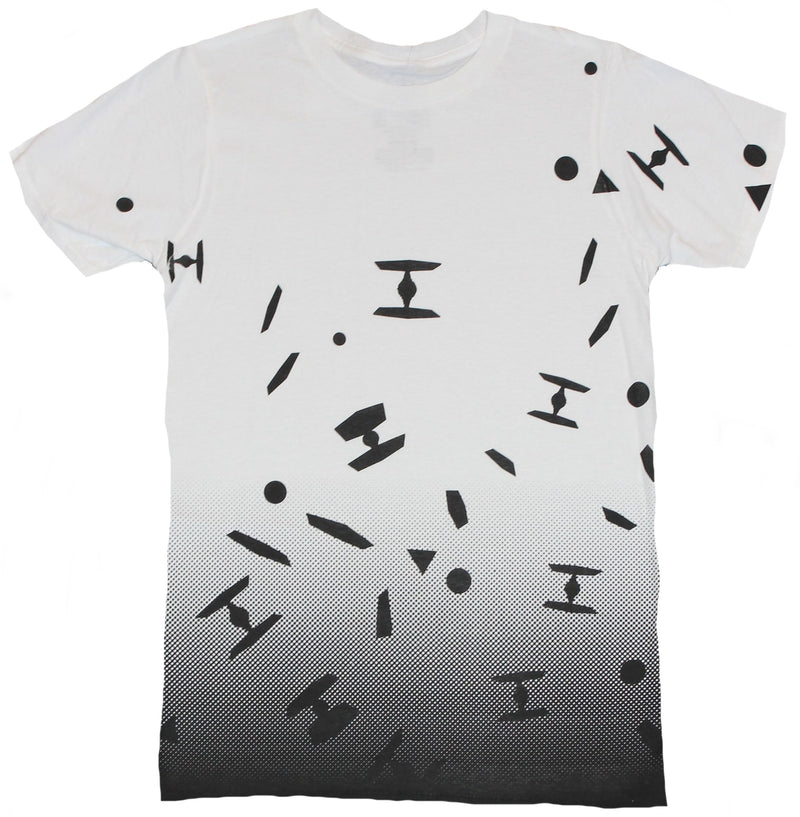 Star Wars Mens T-Shirt - Simplistic Tie Fighter Fade To Black All Over Image