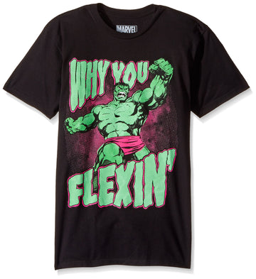 Hulk (Mavel Comics) Mens T-Shirt - Why You Flexin? Mad Hulk Image