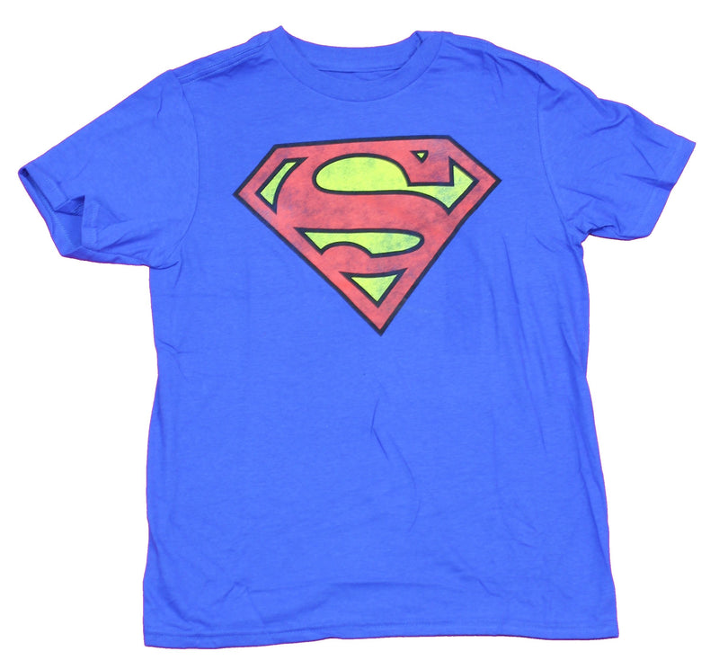Superman Youth T-Shirt - Yellow Red Logo Classic Logo