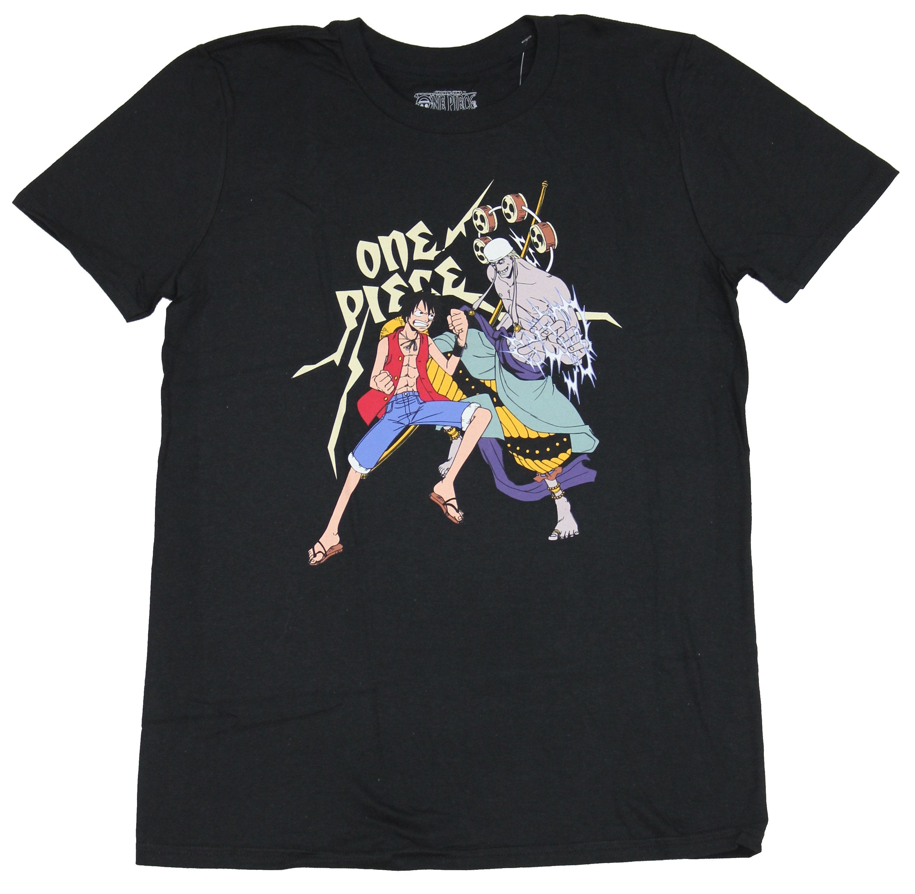 One Piece Shonen Jump Mens T-Shirt - Luffy Ready to Tumble With Enel