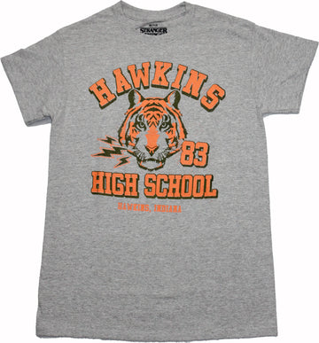 Stranger Things Mens T-Shirt - Hawkins Tigers 83 Logo Orange