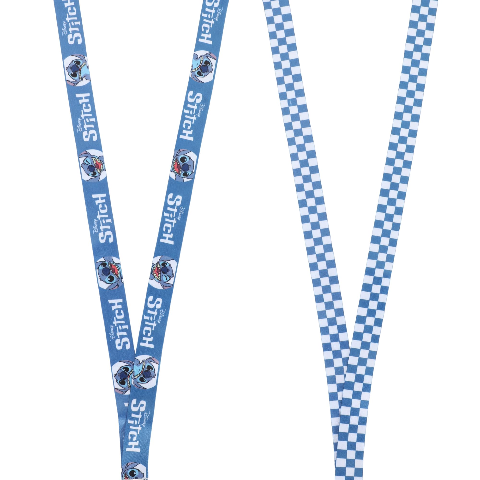 Bioworld Stitch 22 Inch Blue & White Checkered Lanyard