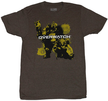 Overwatch Mens T-Shirt - Junk Brothers Yellow Under Logo Image