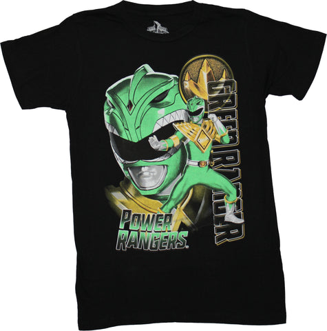 Mighty Morphin Power Rangers Mesn T-Shirt Green Ranger Fight